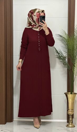 1660  K 100 bordo  fitilli atlas kumaş halka detay  buyuk beden elbise yeni sezon · 2