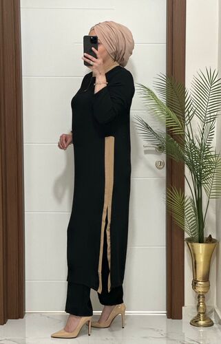 8811 K120 SİYAH tunik pantolon aerobın Kumaş  ikili takım buyuk beden · 3