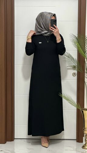 5888  K 75 SİYAH arma detay fitilli burgu kumaş beden elbise yeni sezon · 2