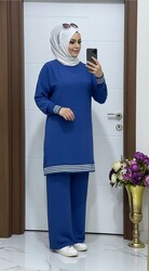7070 K 85 indigo TUNİK PANTOLON TAKIM - 3