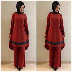 4422 K100 CANDY PANTOLON TUNİK TAKIM KİREMİT - 2
